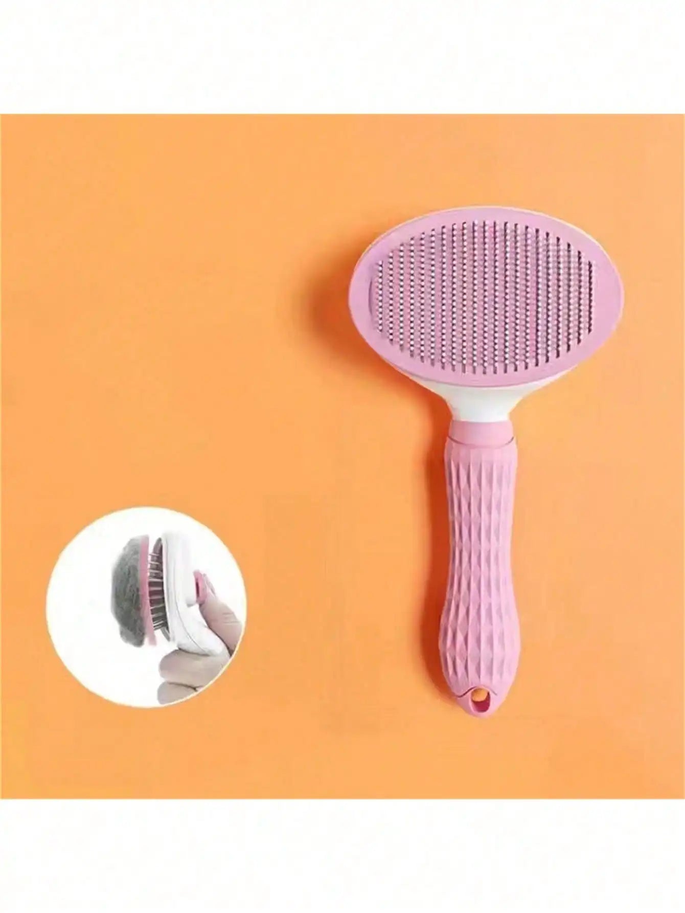 Pet Grooming Brush With Automatic Cleaning For Dogs And Cats