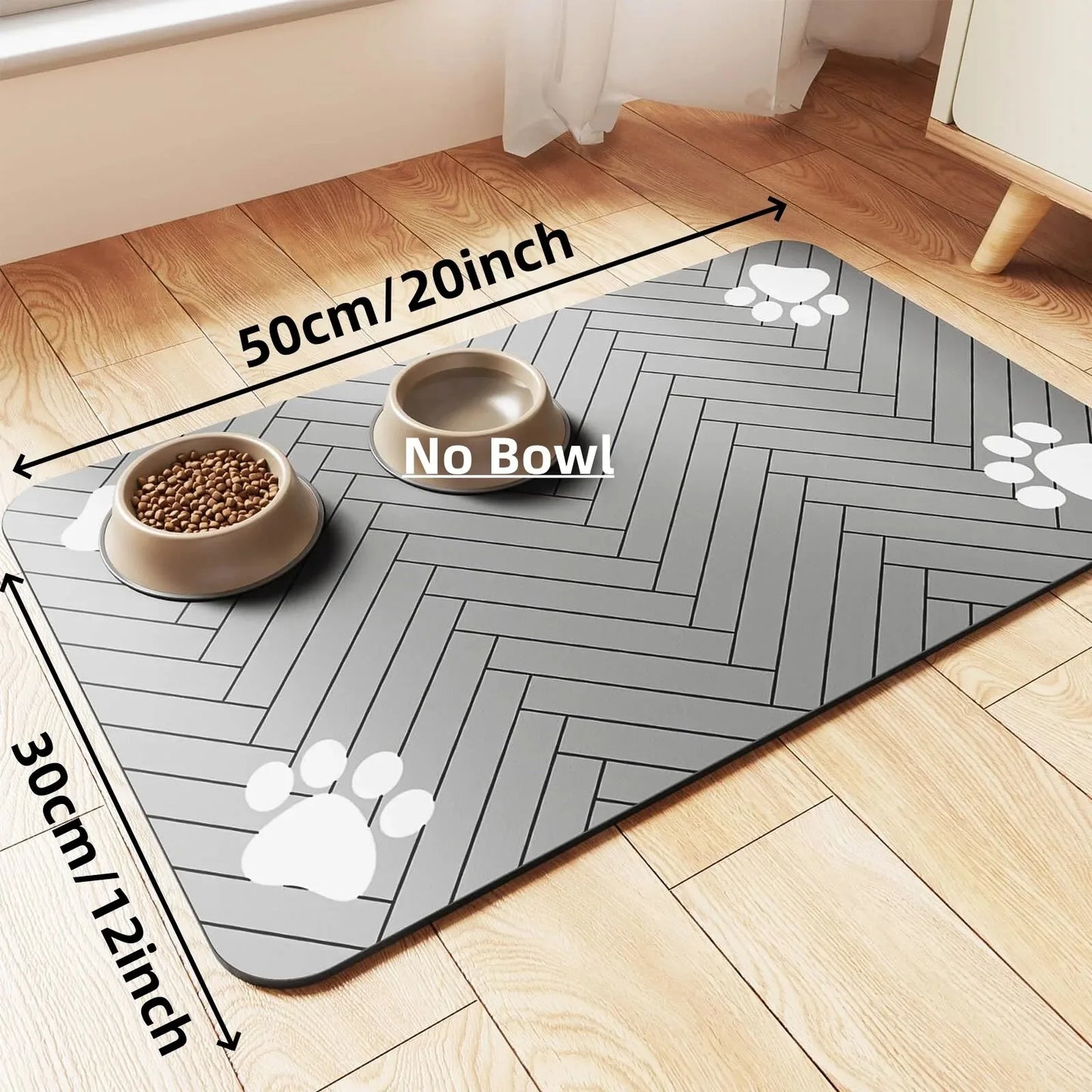 Pet Feeding Mat Absorbent Placemat With Waterproof Rubber Backing