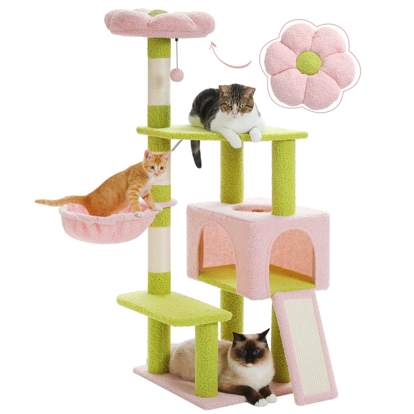 PAWZ Road Flower Cat Tree Multi Level Sisal Scratching Tower