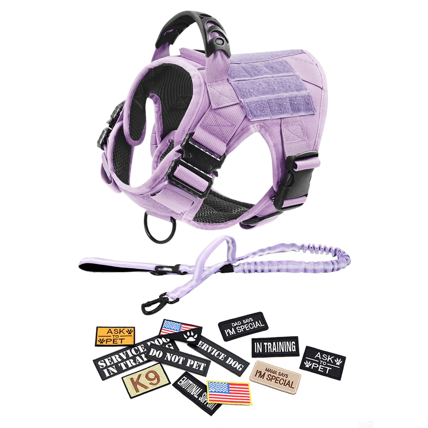Military Camouflage Nylon Dog Harness With Adjustable Leash