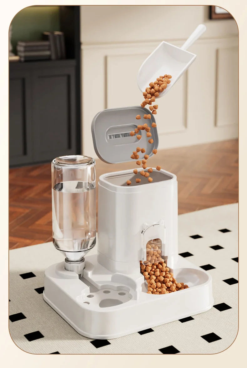 Pet Feeding Water Station 2 In 1 Auto Bowl Dispenser