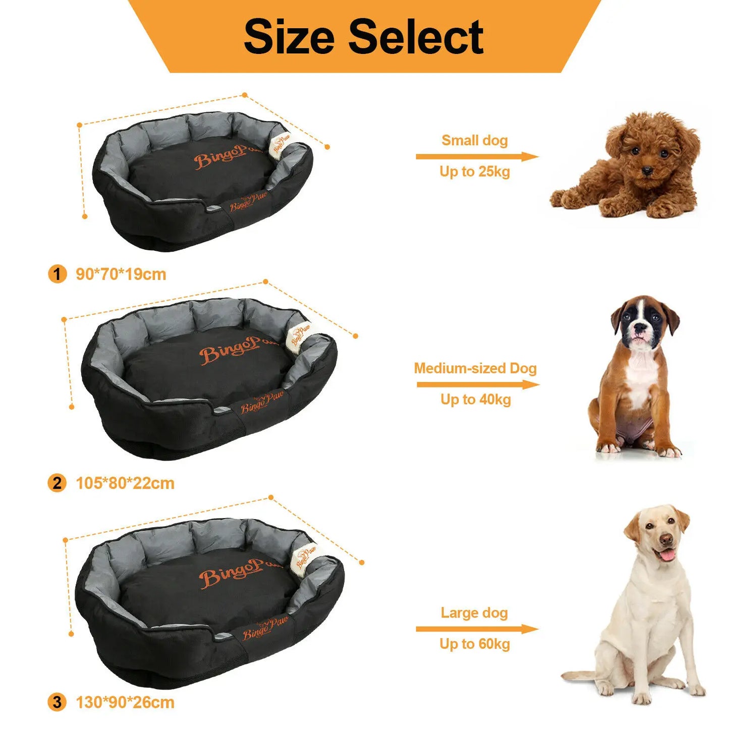 BINGOPAW Waterproof Orthopedic Sofa Dog Bed For Pets