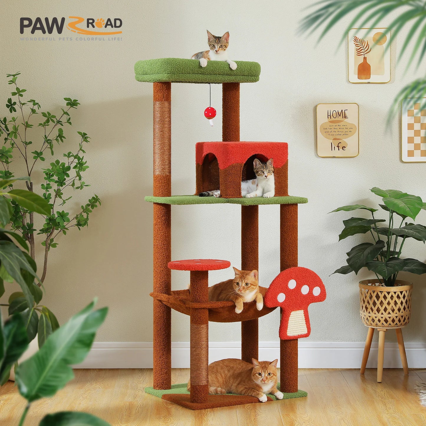 PAWZ Road Multi Level Cat Tree With Scratching Posts And Condo