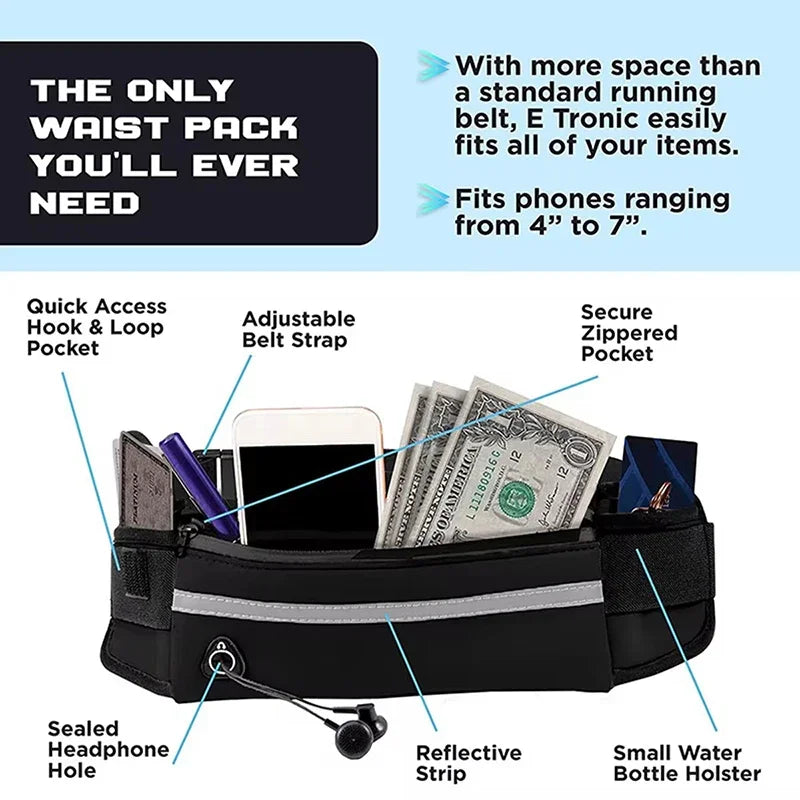 Booteely Hands Free Retractable Dog Leash With Reflective Waist Bag