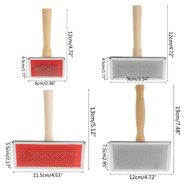 Pet Grooming Comb With Wood Handle Slicker For Pets