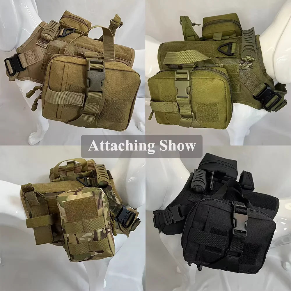 Dog Tactical Molle Pouch Set For Harness Belt Attachments