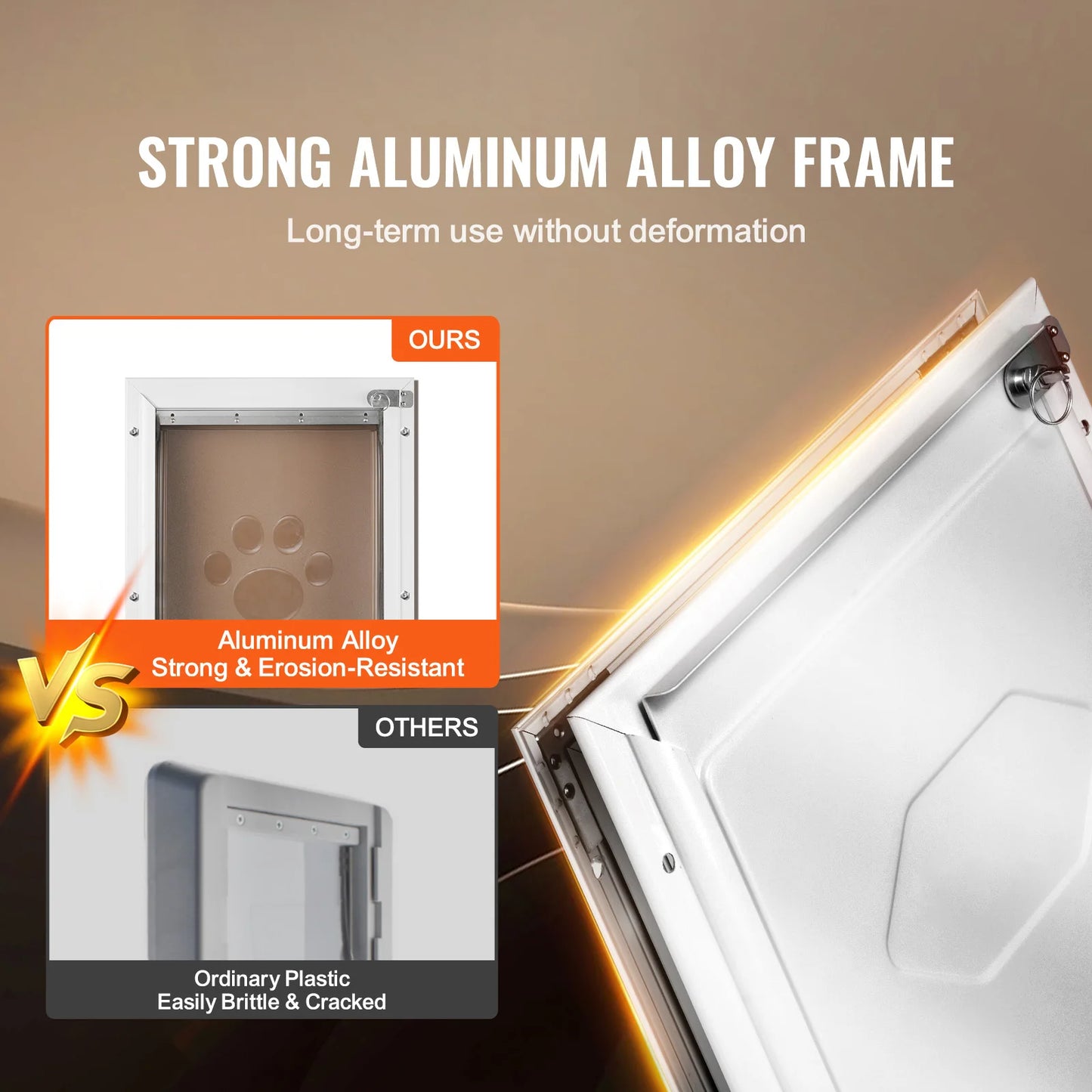 Pet Door With Aluminum Frame And Lockable Flap System Weatherproof