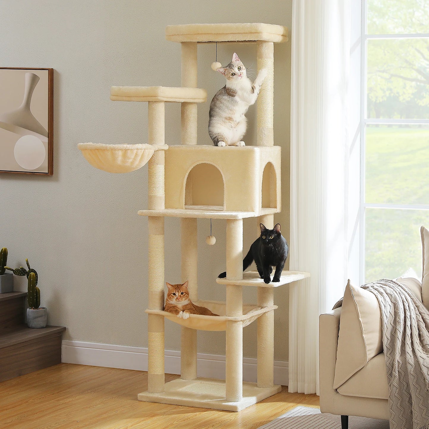 PAWZ Road Large Cat Tree With Multi-Level Towers Scratching Posts