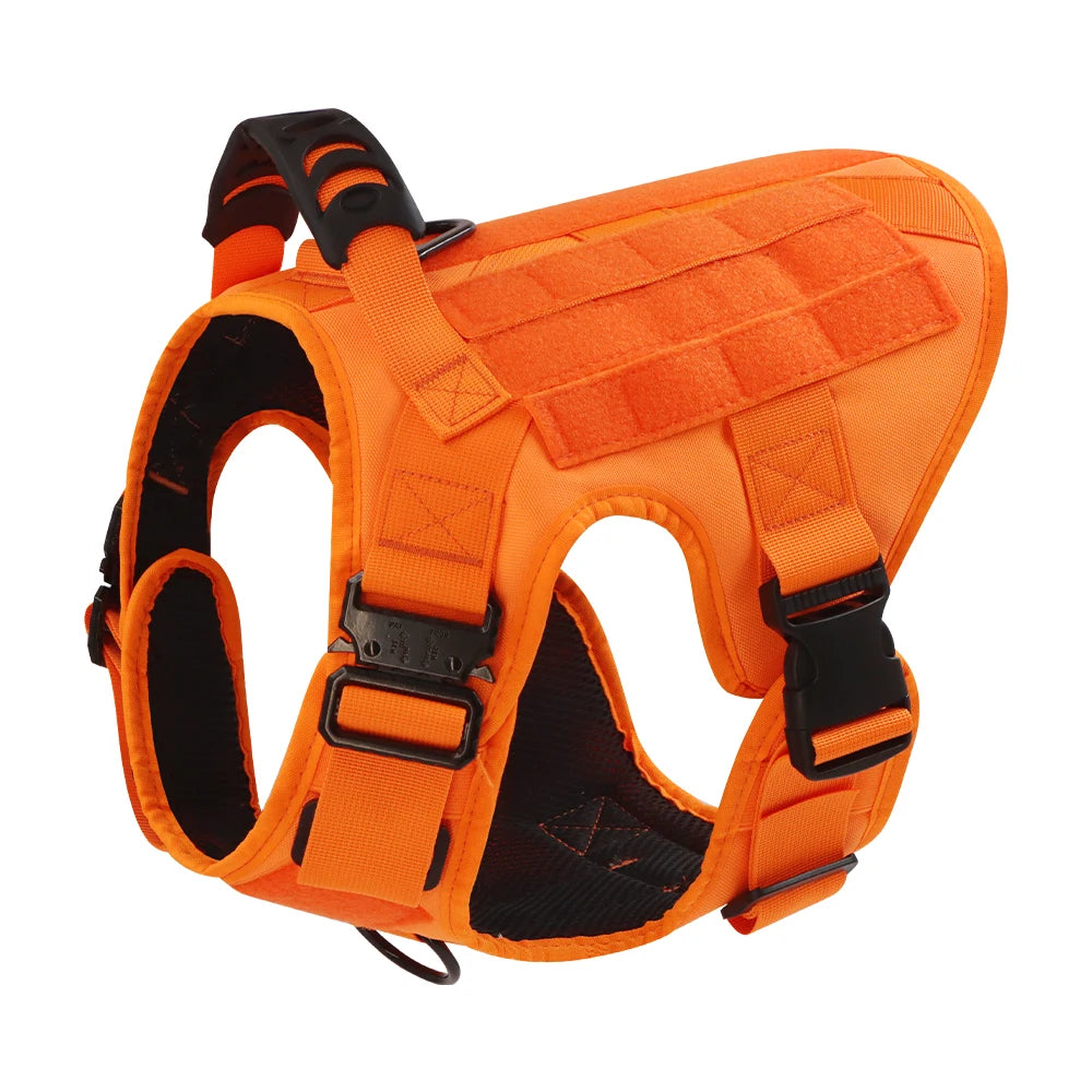 Military Camouflage Nylon Dog Harness With Adjustable Leash