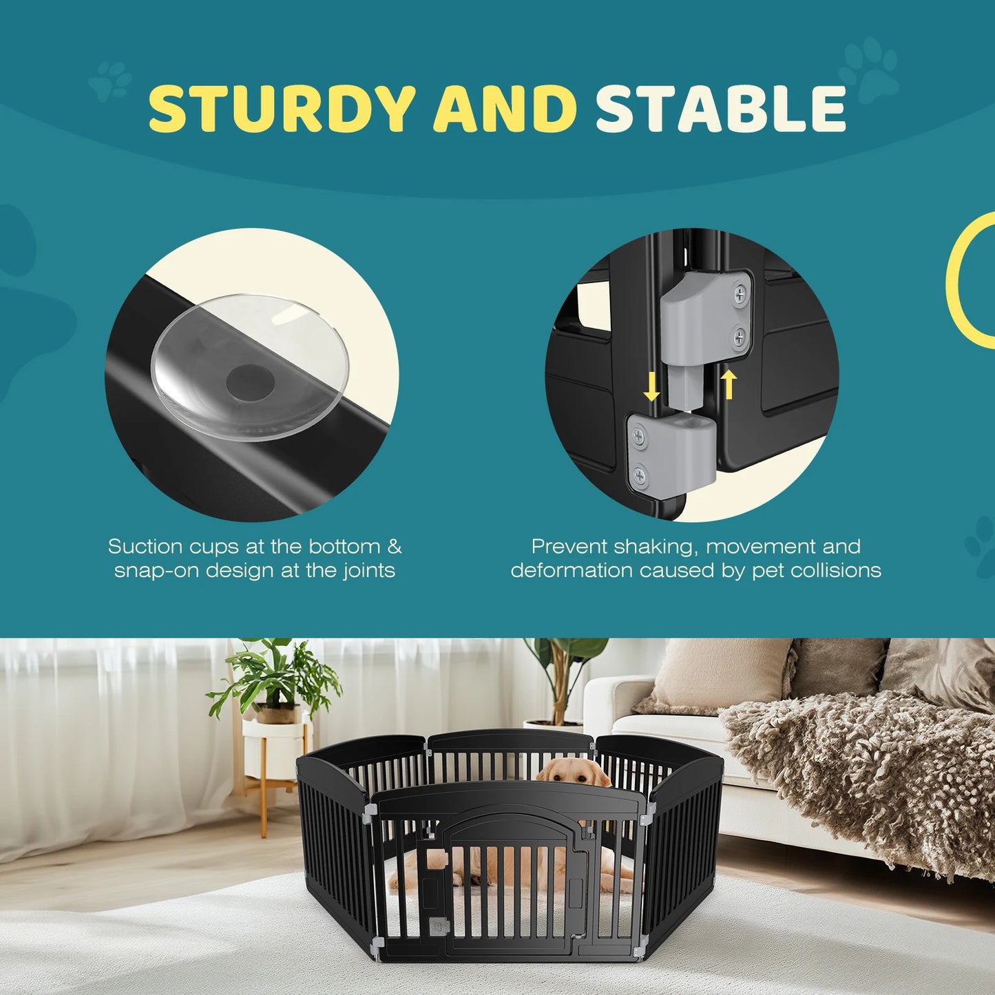 JHK Plastic Dog Playpen For Small And Medium Pets Portable