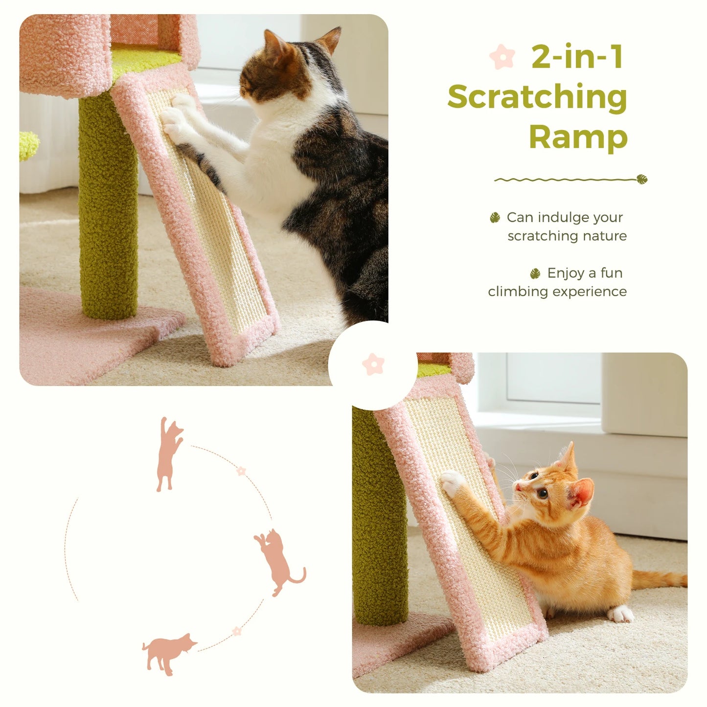 PAWZ Road Flower Cat Tree Multi Level Sisal Scratching Tower