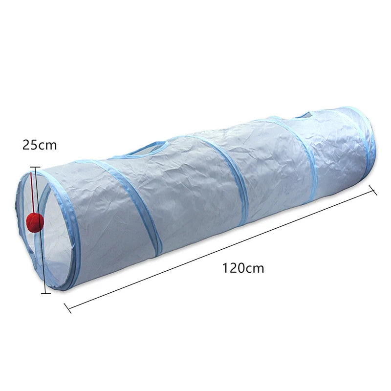 Foldable Cat Tunnel Toy With Peep Hole For Interactive Play