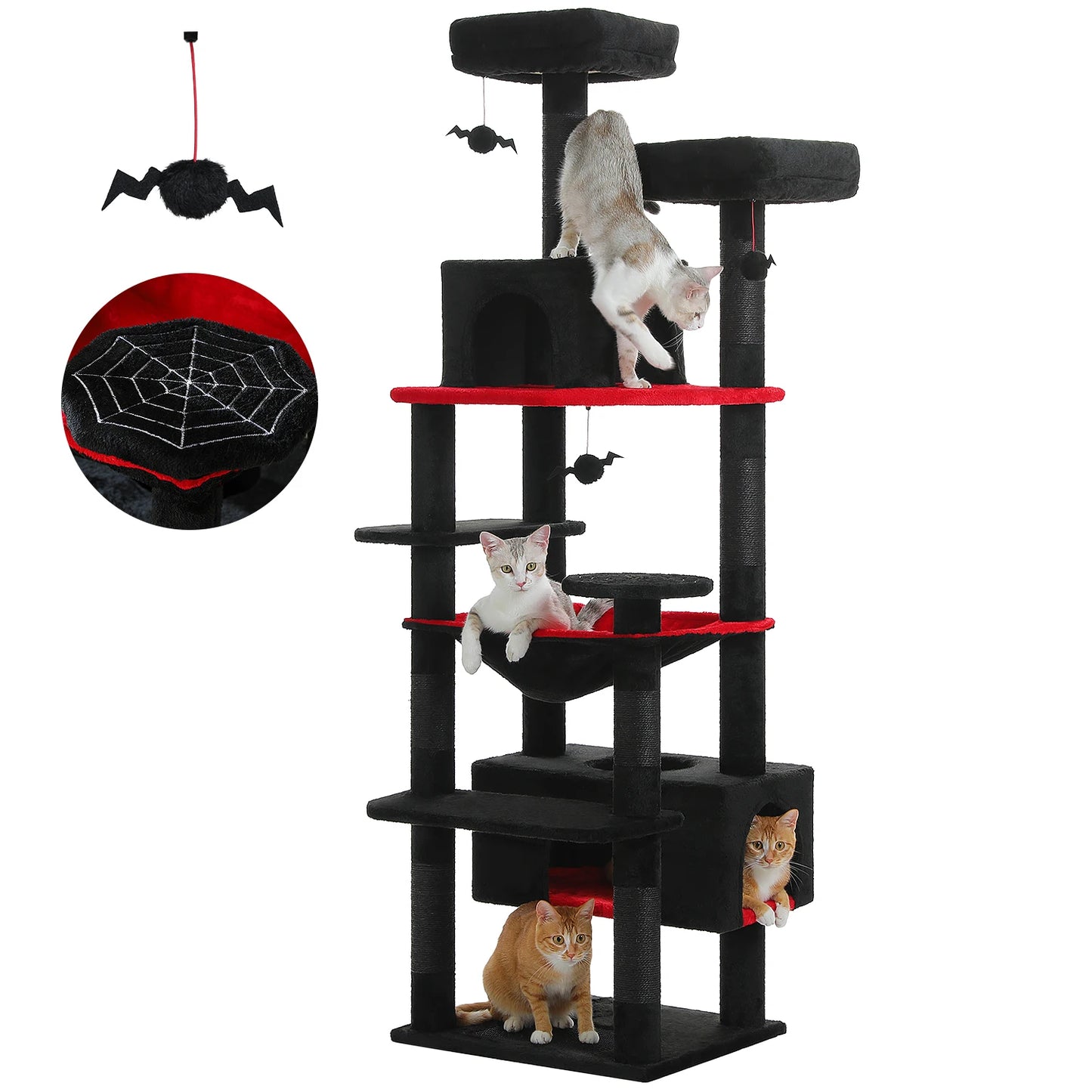 PEQULTI Multi Level Cat Tree Tower With Scratching Posts Hammock Indoor Cats