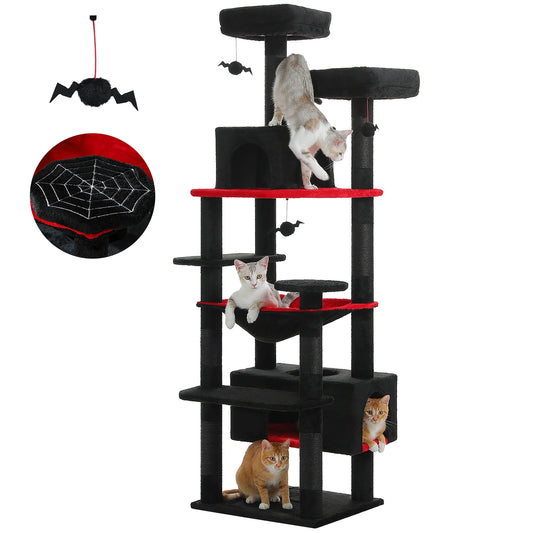PEQULTI Multi Level Cat Tree Tower With Scratching Posts Hammock Indoor Cats