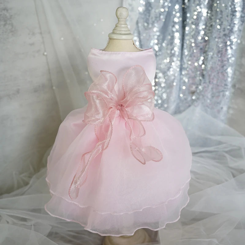 White Wedding Dress For Small Dogs Yorkies Chihuahua Pet Apparel