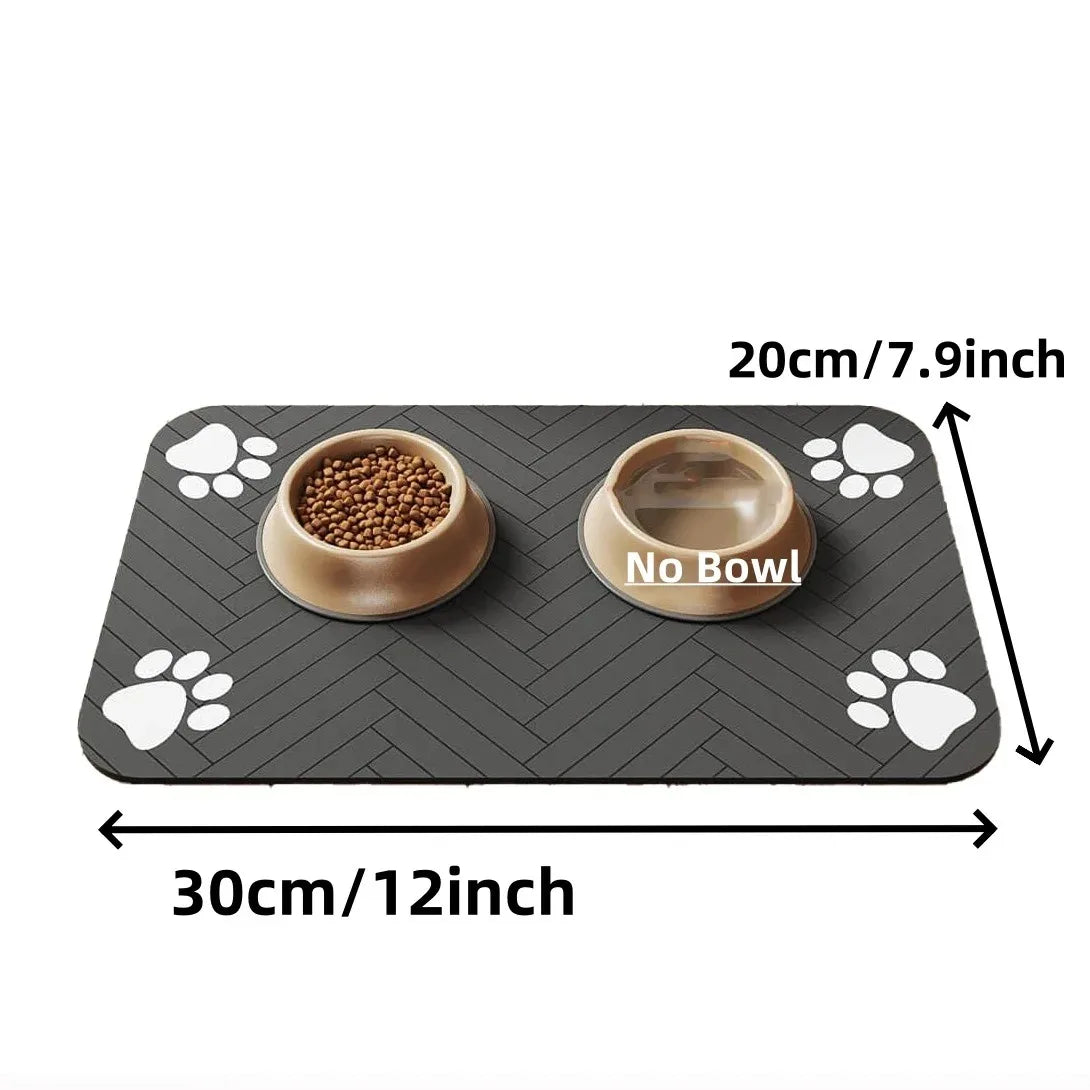 Pet Feeding Mat Absorbent Placemat With Waterproof Rubber Backing