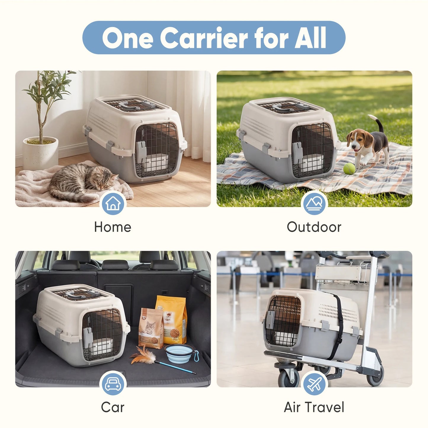 Small Pet Carrier For Dogs And Cats With Front Top Load Door
