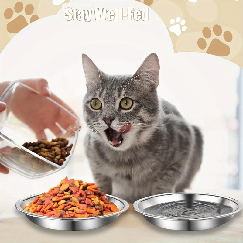 Slip Resistant Stainless Steel Cat Bowl With Anti Tip Base