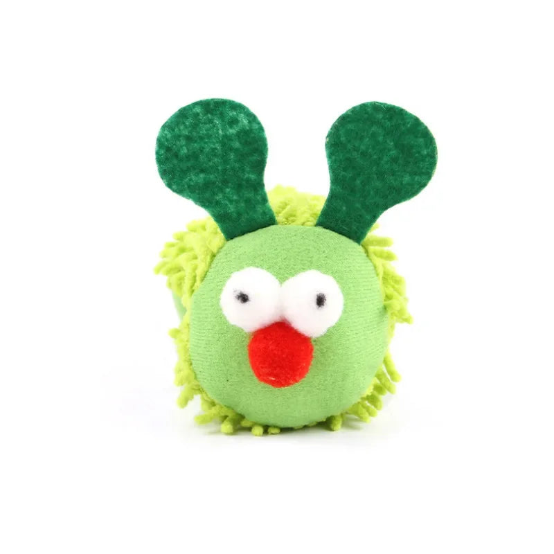 Caterpillar Cat Chew Toy Plush Nylon Teaser With Catnip Silvervine