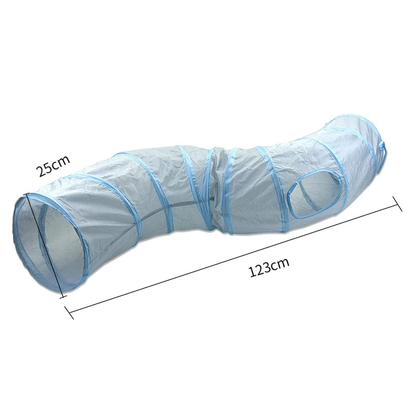 Foldable Cat Tunnel Toy With Peep Hole For Interactive Play