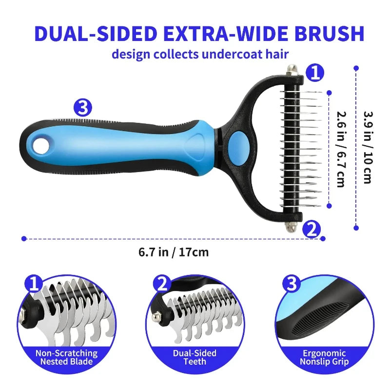 Pet Deshedding Brush For Cats And Dogs Self-Cleaning Grooming Tool