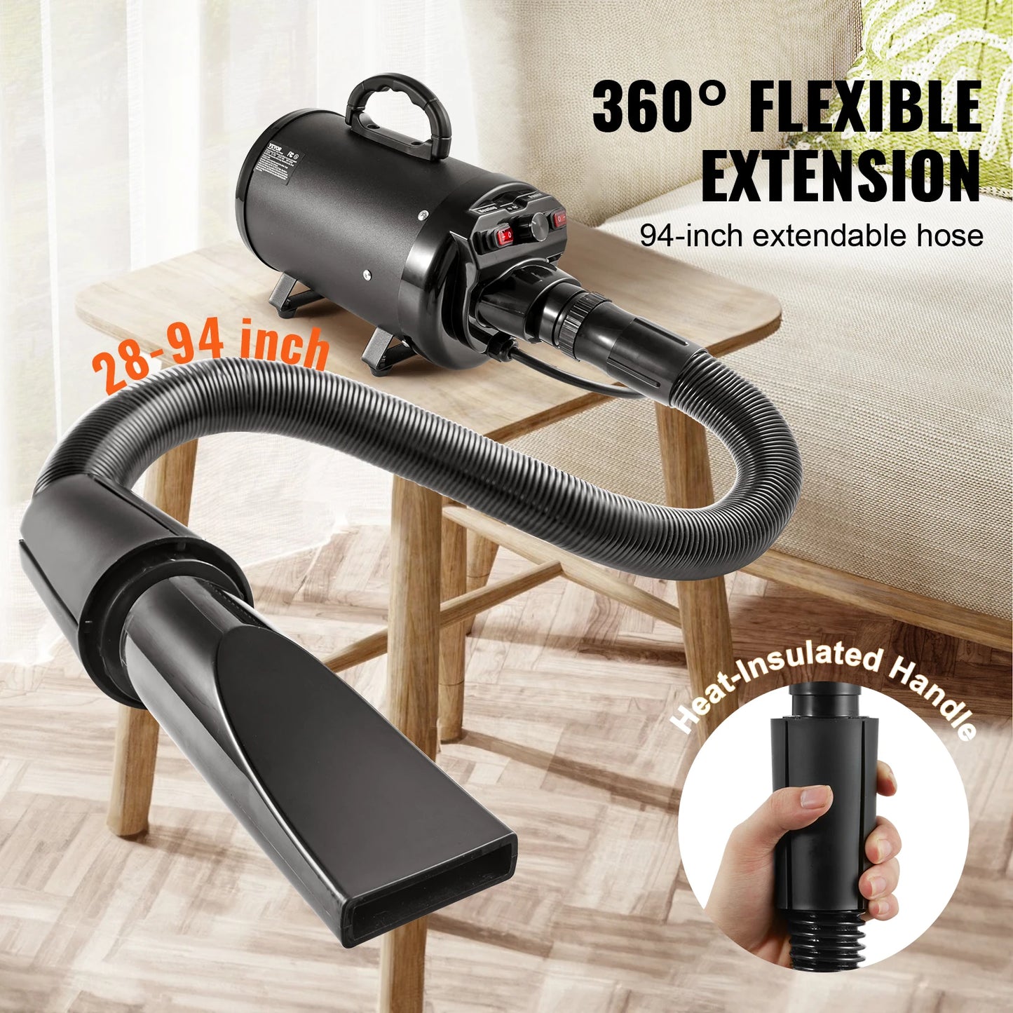 SucceBuy 2000W Dog Grooming Blow Dryer With Adjustable Speed