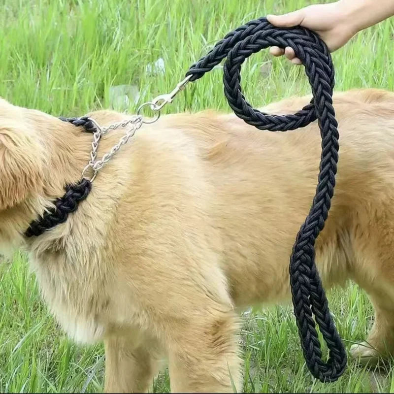 Nylon Braided Dog Leash Traction Rope Bulldog Rottweiler