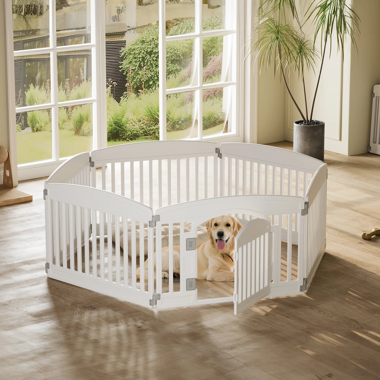 JHK Plastic Dog Playpen For Small And Medium Pets Portable