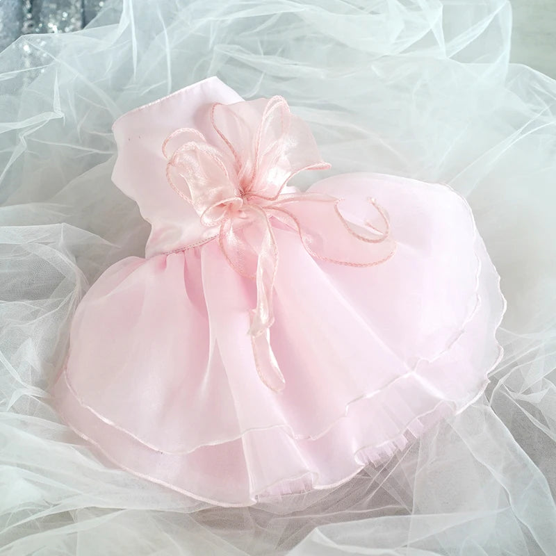 White Wedding Dress For Small Dogs Yorkies Chihuahua Pet Apparel