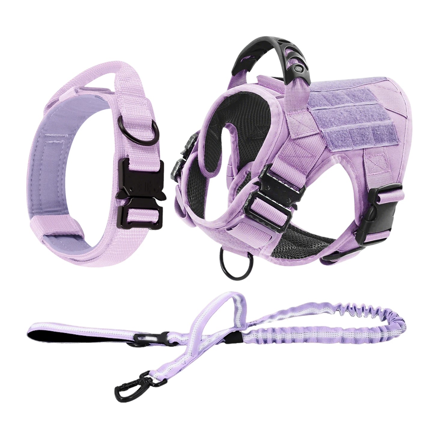 Military Camouflage Nylon Dog Harness With Adjustable Leash