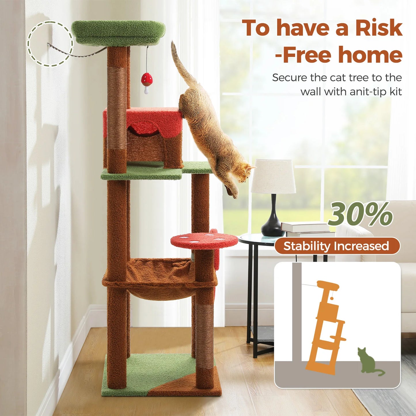 PAWZ Road Multi Level Cat Tree With Scratching Posts And Condo