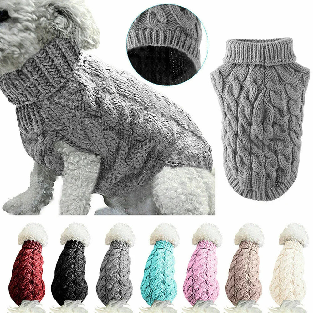Dog Knitted Sweater Winter Coat For Small Pets Cozy Warm