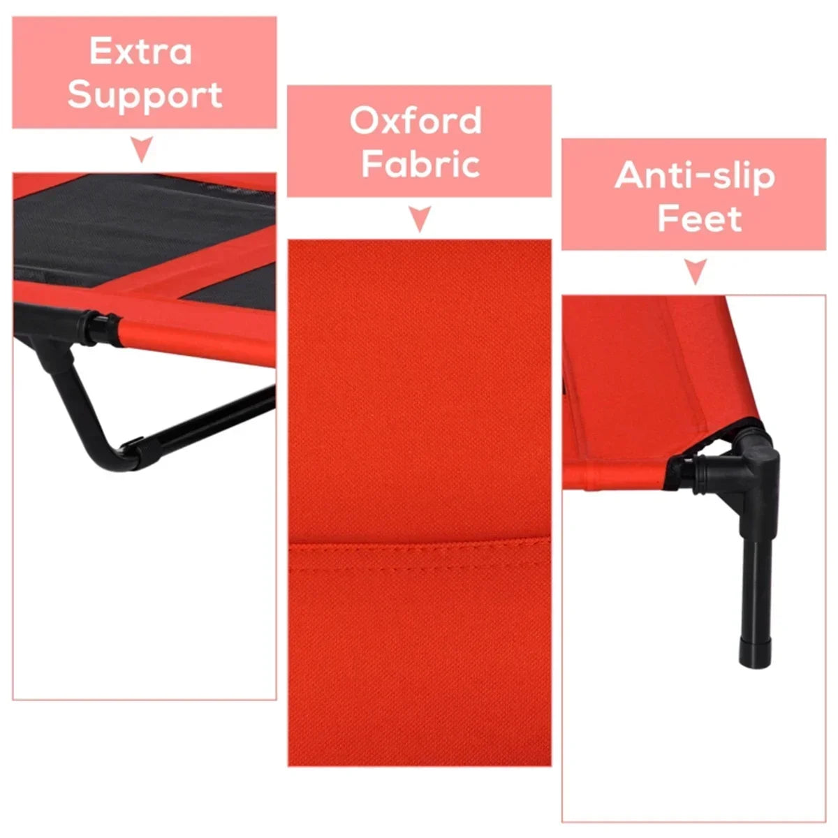 Moisture Proof Dog Bed With Breathable Mesh And Steel Frame