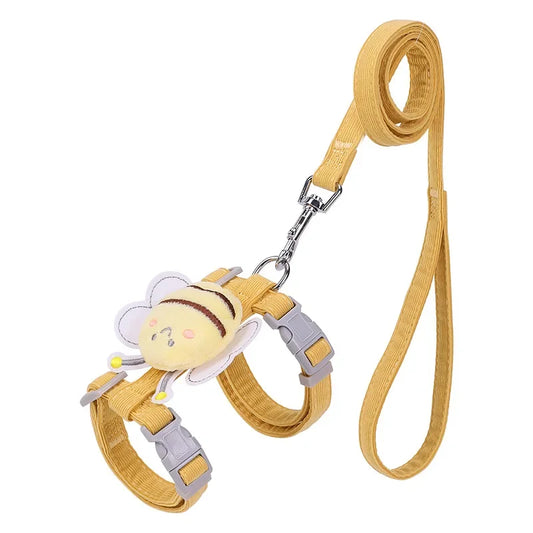 Bee Themed Cat Harness And Leash Set Adjustable For Cats