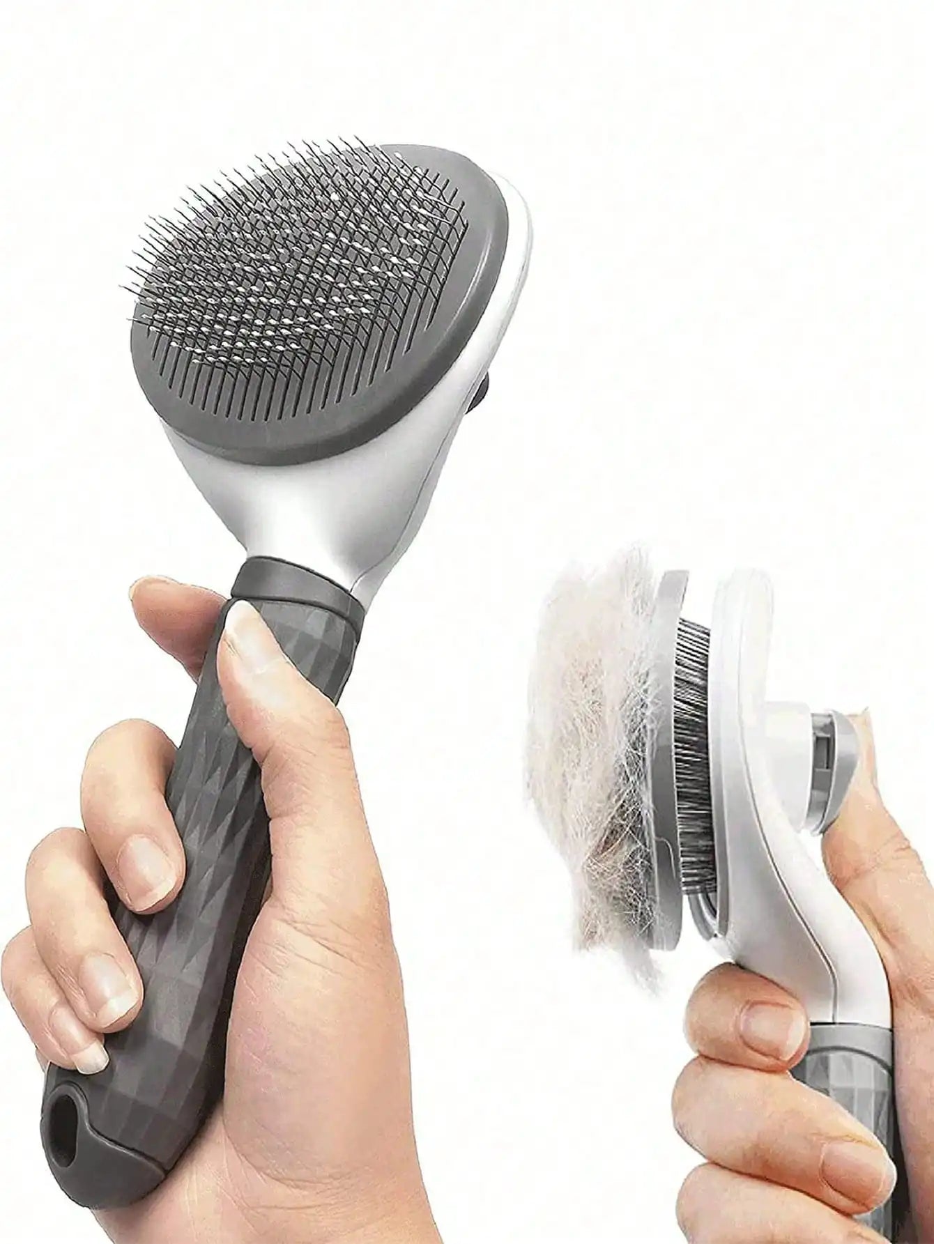 Pet Grooming Brush With Automatic Cleaning For Dogs And Cats