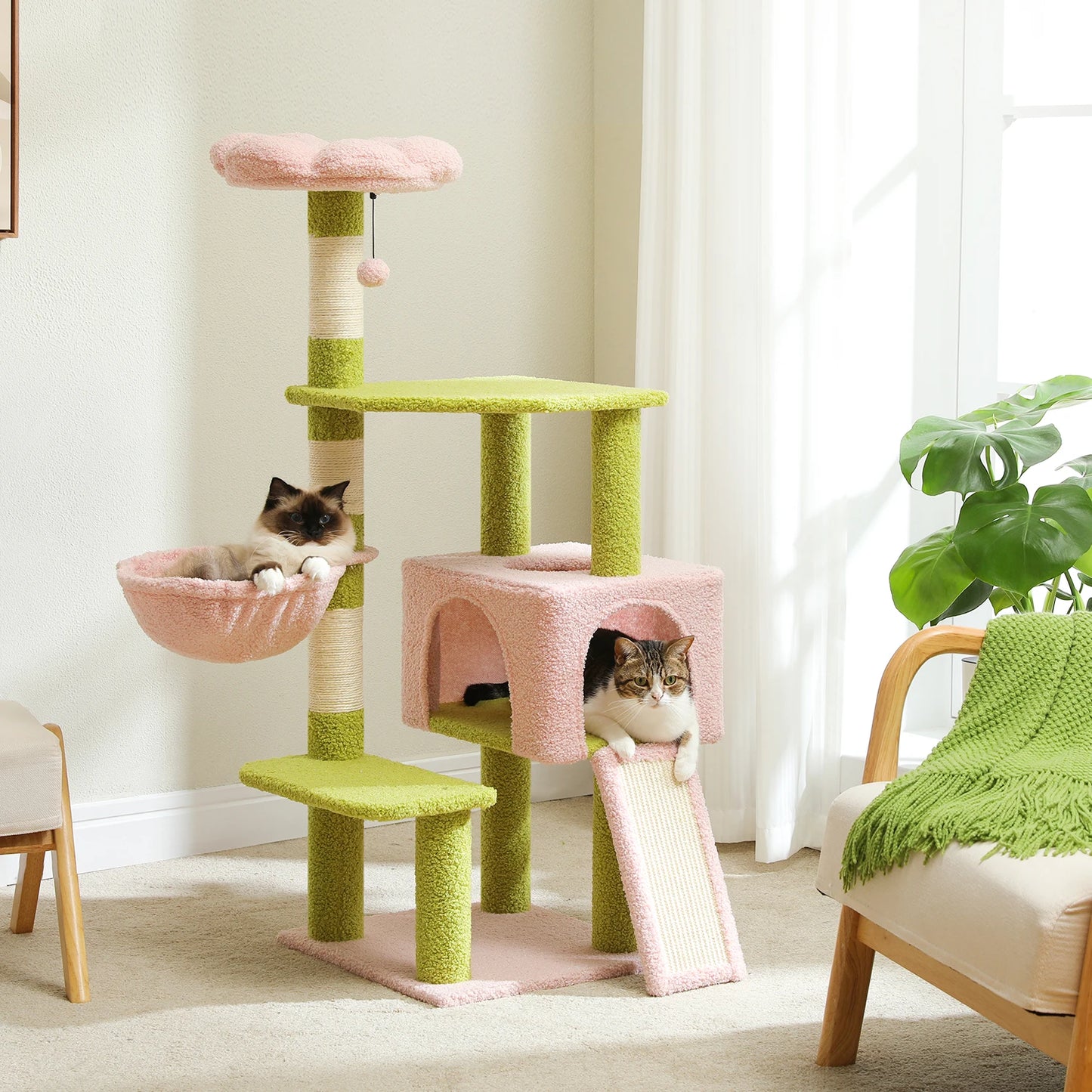 PAWZ Road Flower Cat Tree Multi Level Sisal Scratching Tower