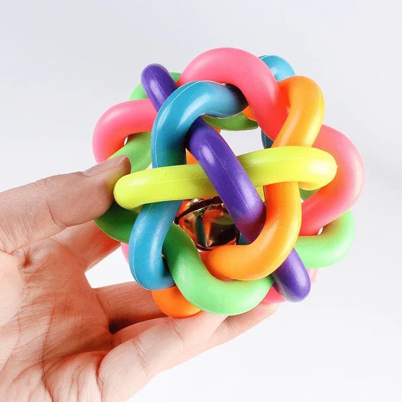 Woven Bell Dog Toy Bite Resistant Rubber Chew Ball