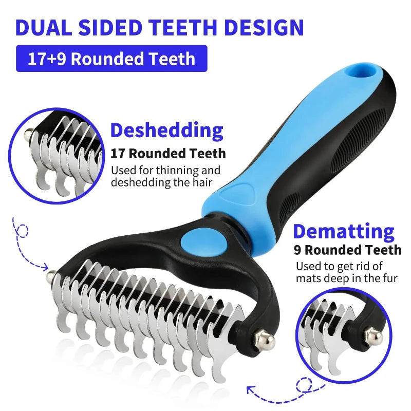 Pet Deshedding Brush For Cats And Dogs Self-Cleaning Grooming Tool