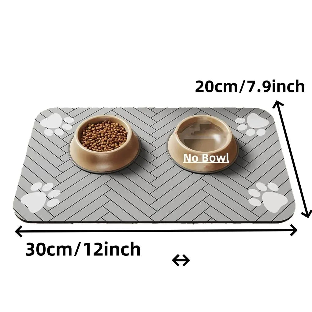Pet Feeding Mat Absorbent Placemat With Waterproof Rubber Backing