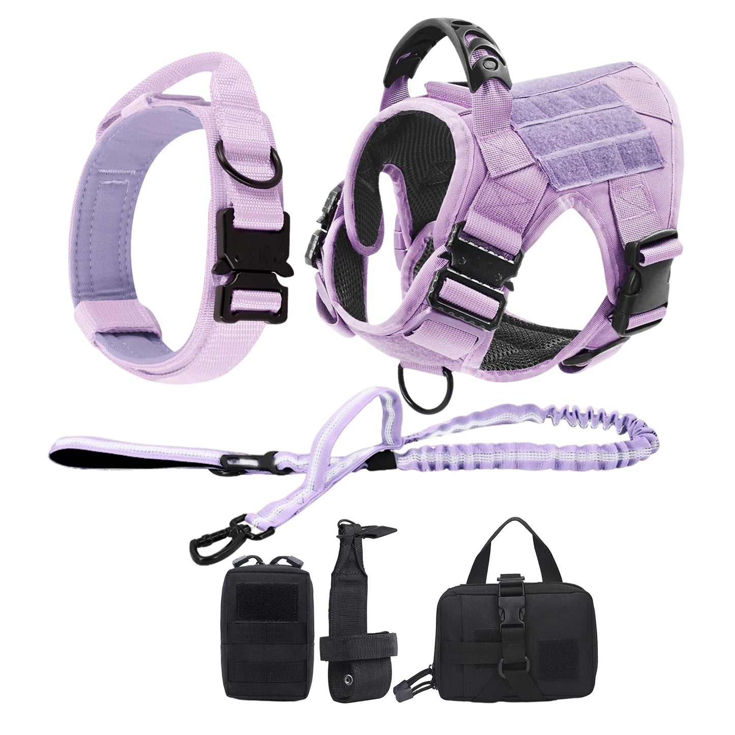 Military Camouflage Nylon Dog Harness With Adjustable Leash