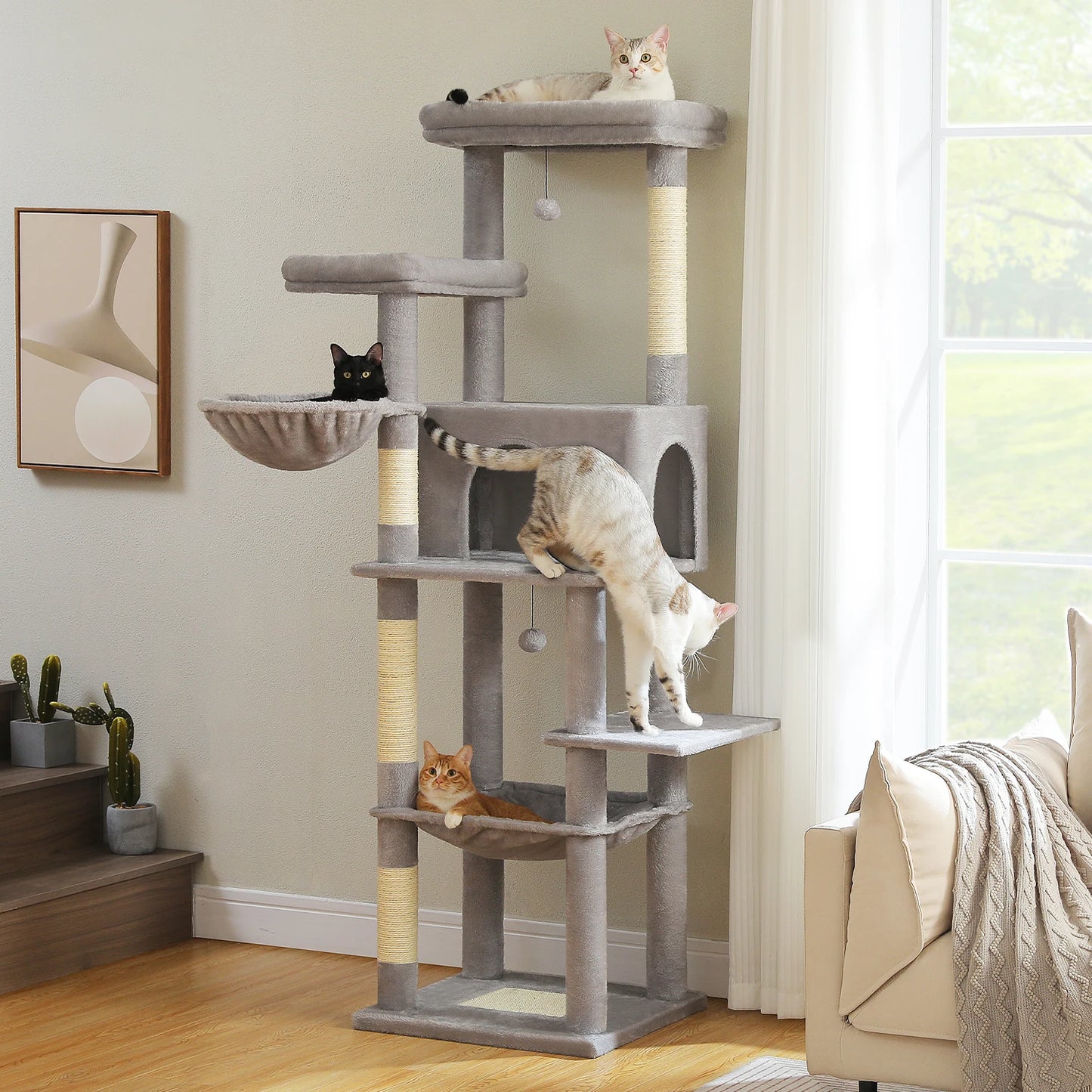 PAWZ Road Large Cat Tree With Multi-Level Towers Scratching Posts