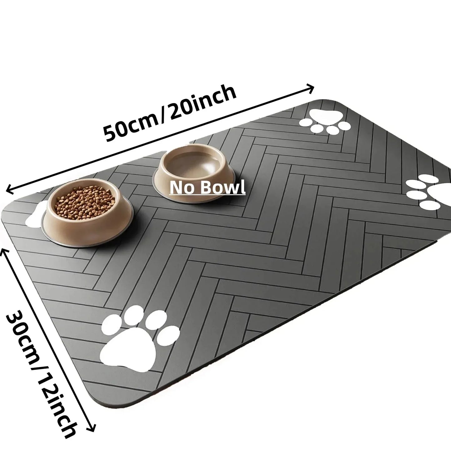 Pet Feeding Mat Absorbent Placemat With Waterproof Rubber Backing