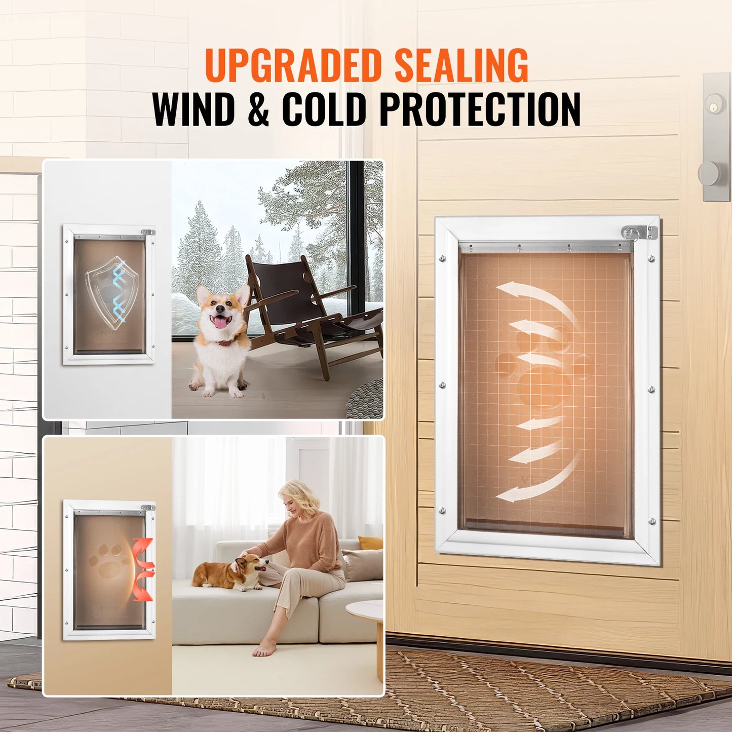 Pet Door With Aluminum Frame And Lockable Flap System Weatherproof