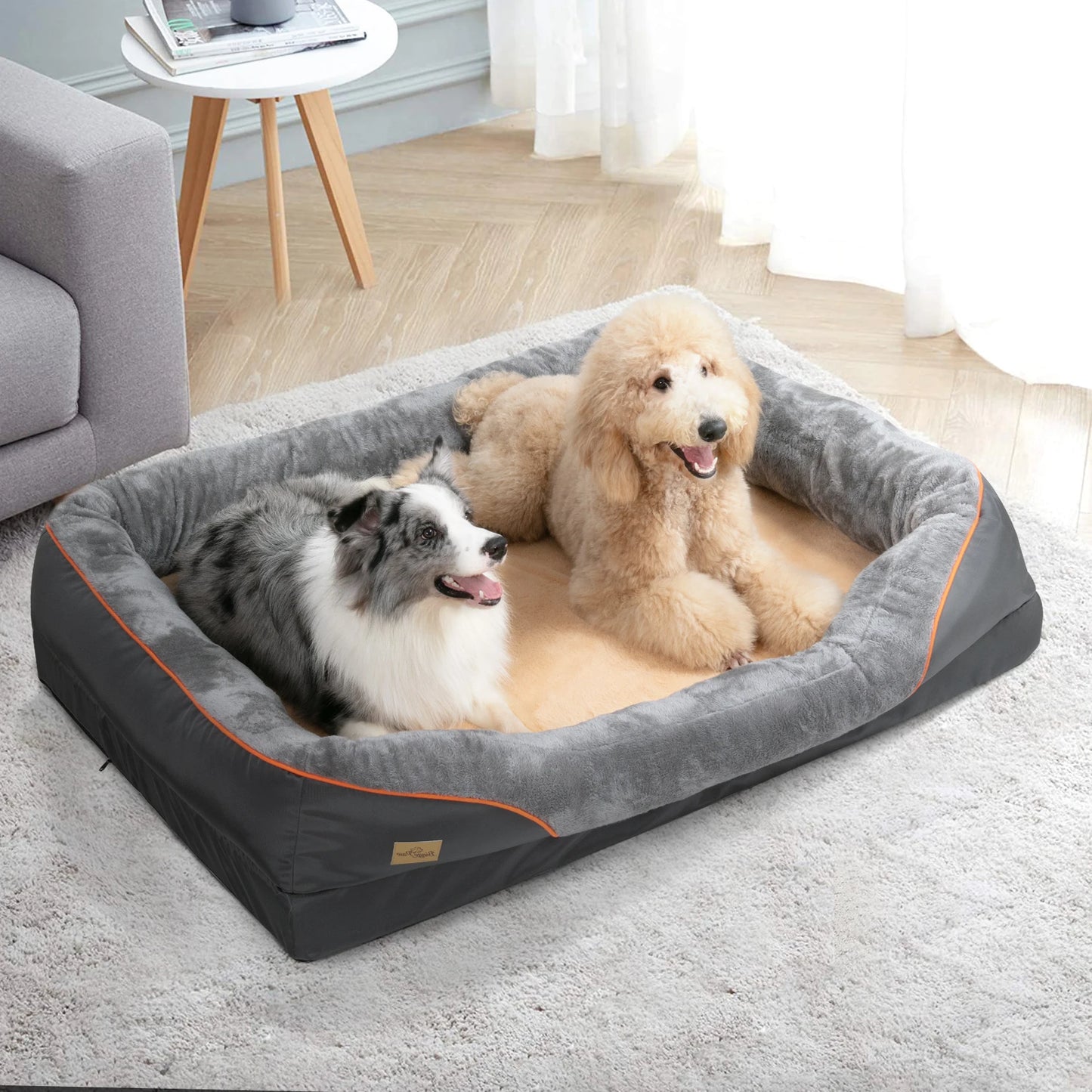 BINGOPAW Large Dog Bed Anti Allergy Warm Washable Removable Cover