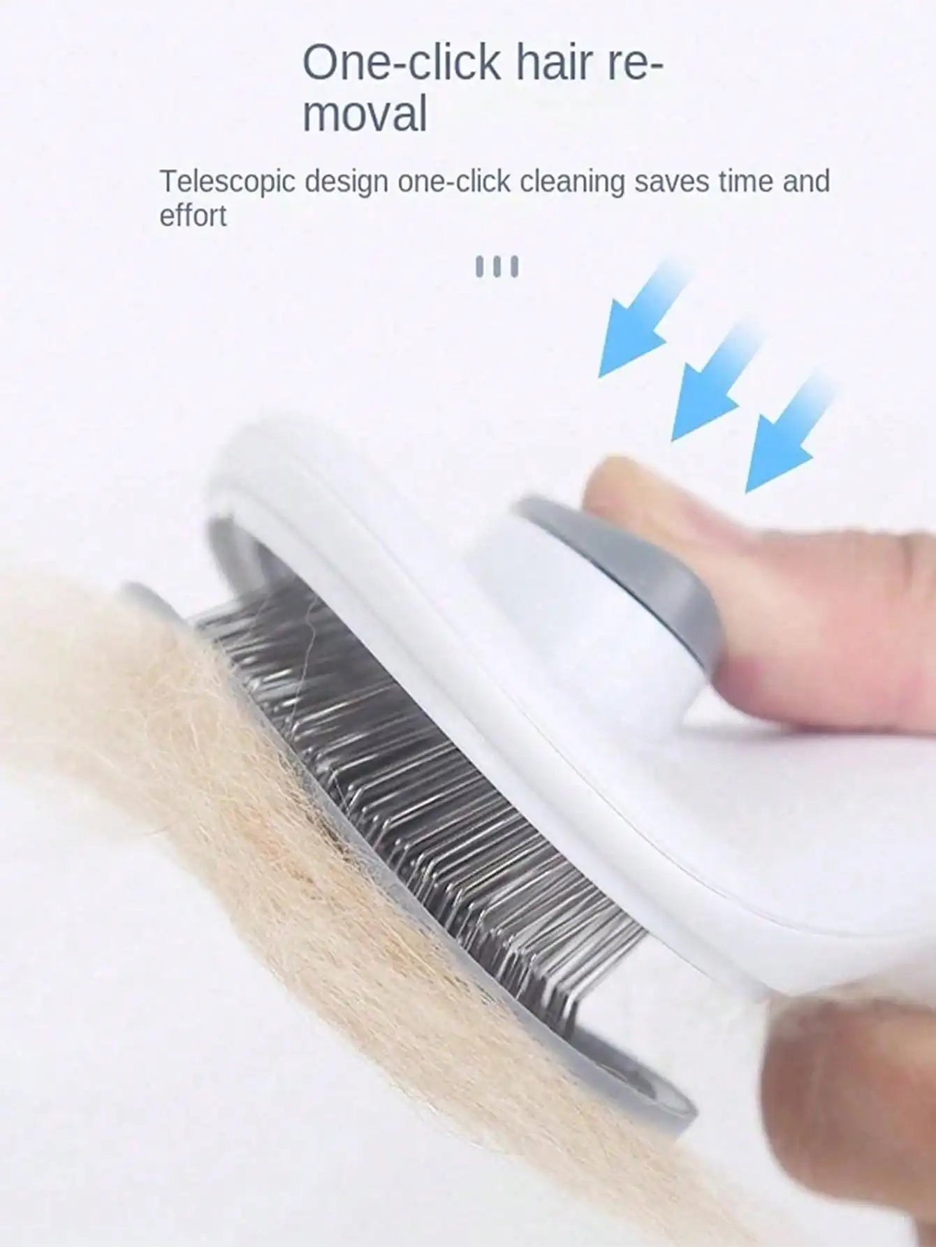Pet Grooming Brush With Automatic Cleaning For Dogs And Cats
