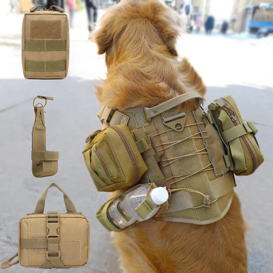 Dog Tactical Molle Pouch Set For Harness Belt Attachments