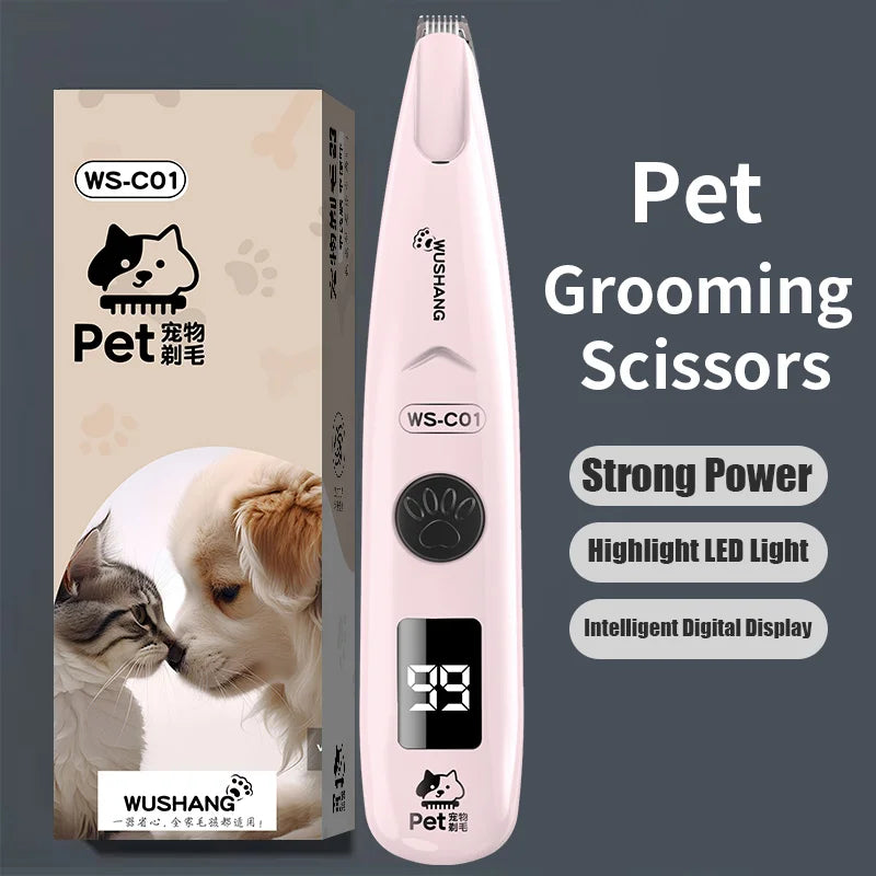 Dog Electric Groomer Trimmer With LED Light Waterproof