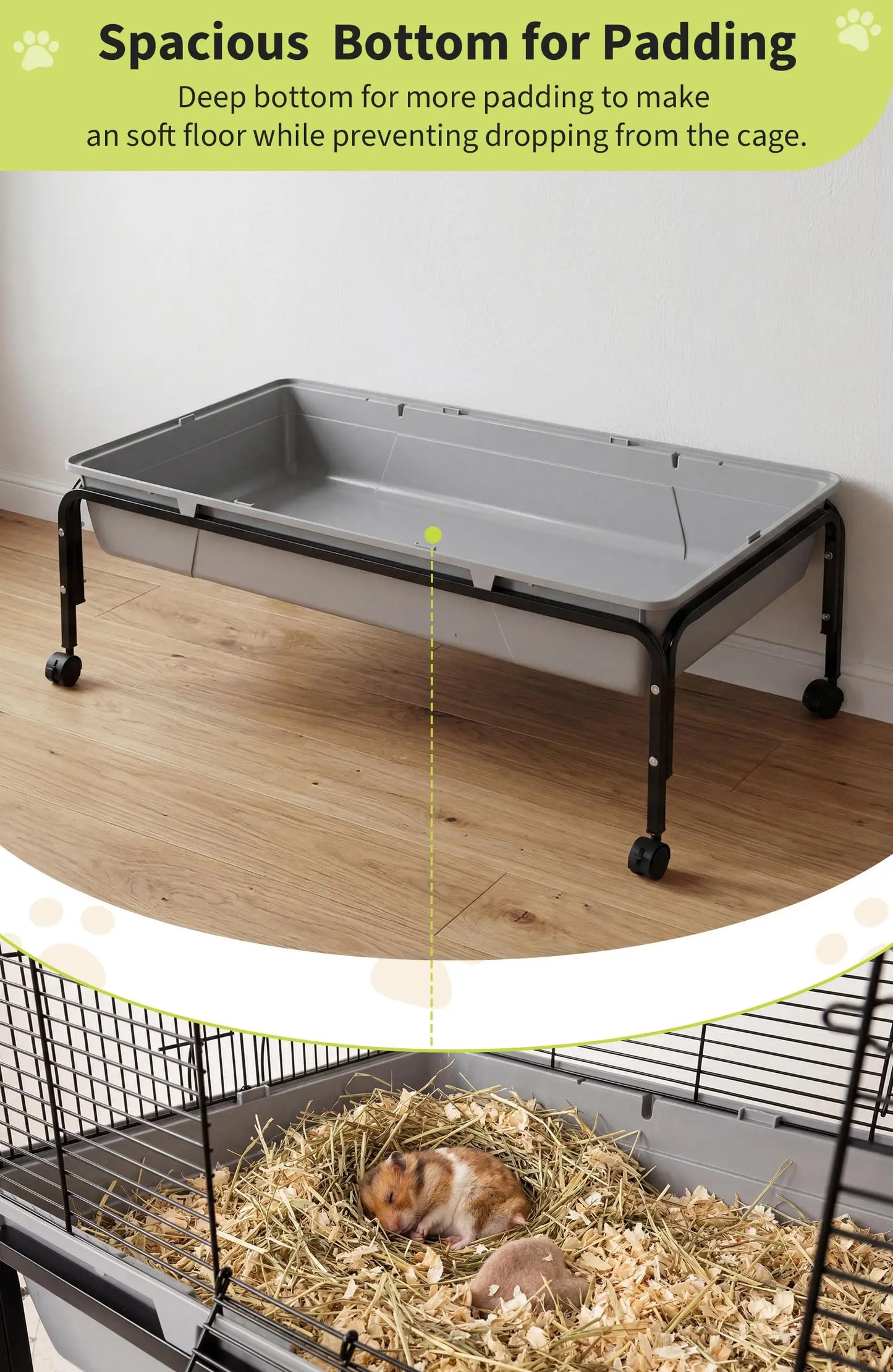 HiMISS Small Animal Cage With Detachable Stand And Ramp