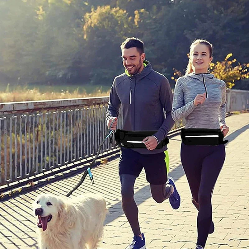 Booteely Hands Free Retractable Dog Leash With Reflective Waist Bag