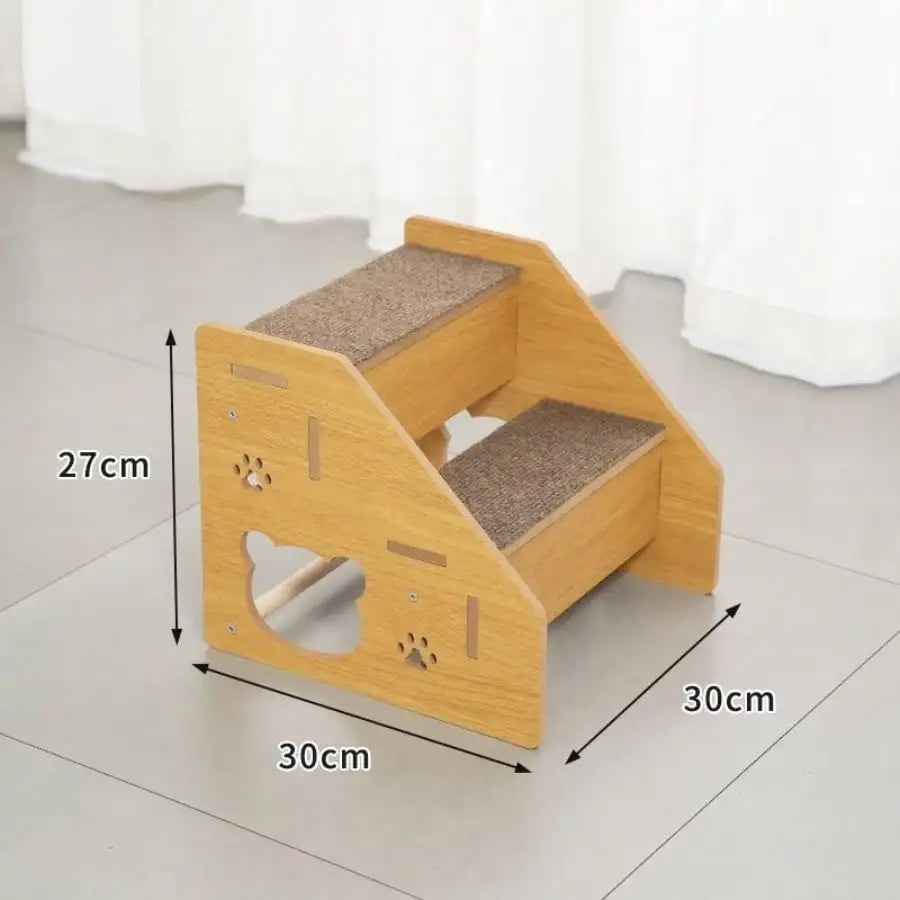 Wooden Right Angle Pet Stairs For Dogs Non Slip Surface